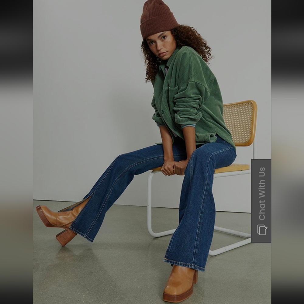 Pacsun Dark Blue Slit High Waisted Bootcut Jeans 26 EUC